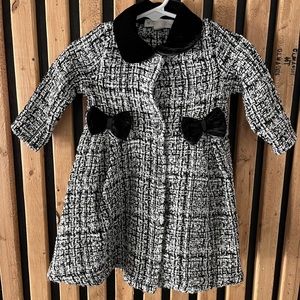Nannette baby winter coat white and black